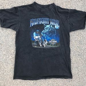 Vintage 90s Harley Davidson T Shirt Midnight Ride